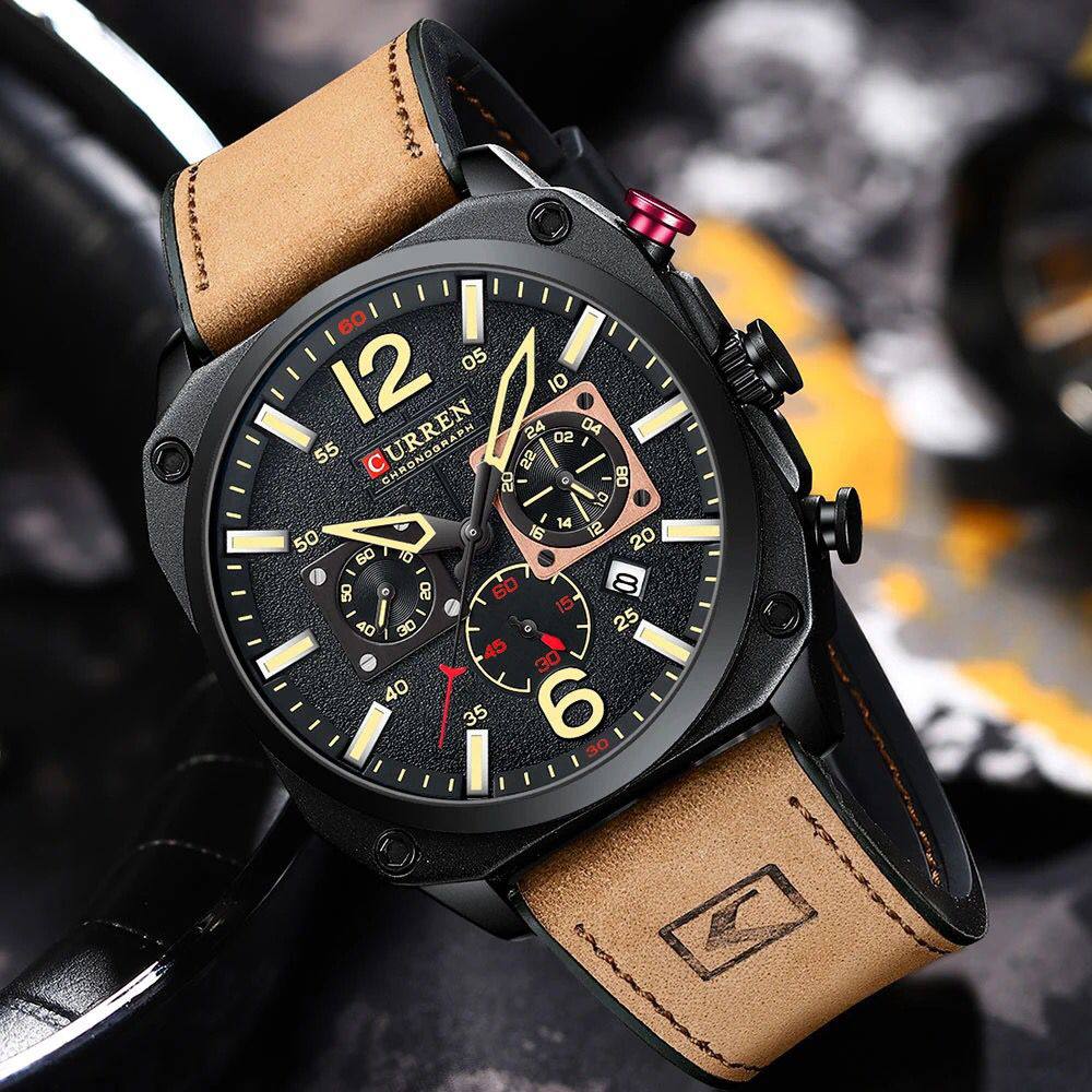 RELOJ CURREN 8398 CUERO HOMBRE