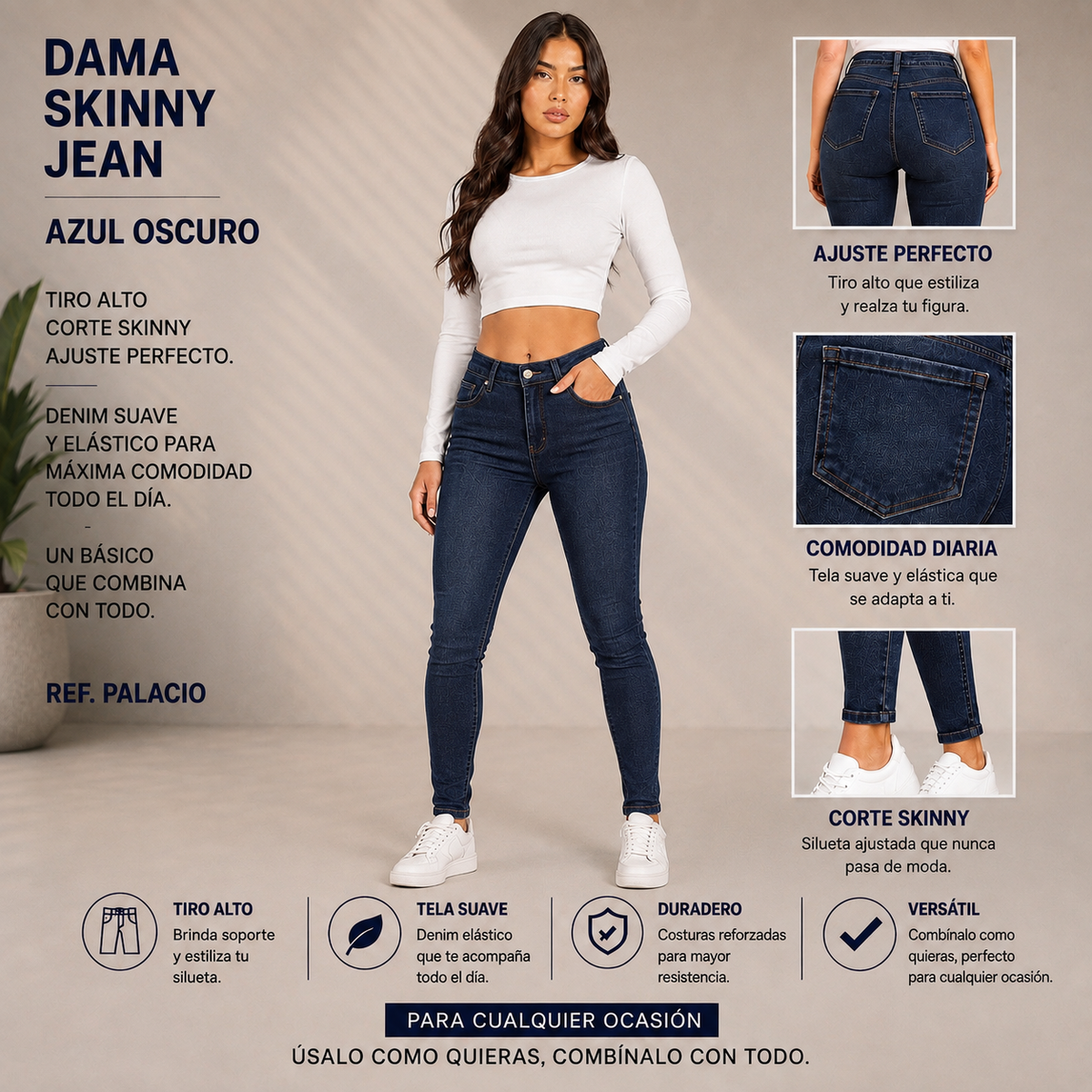 JEAN PARA DAMA SKINNY CLÁSICO REF. 101-1