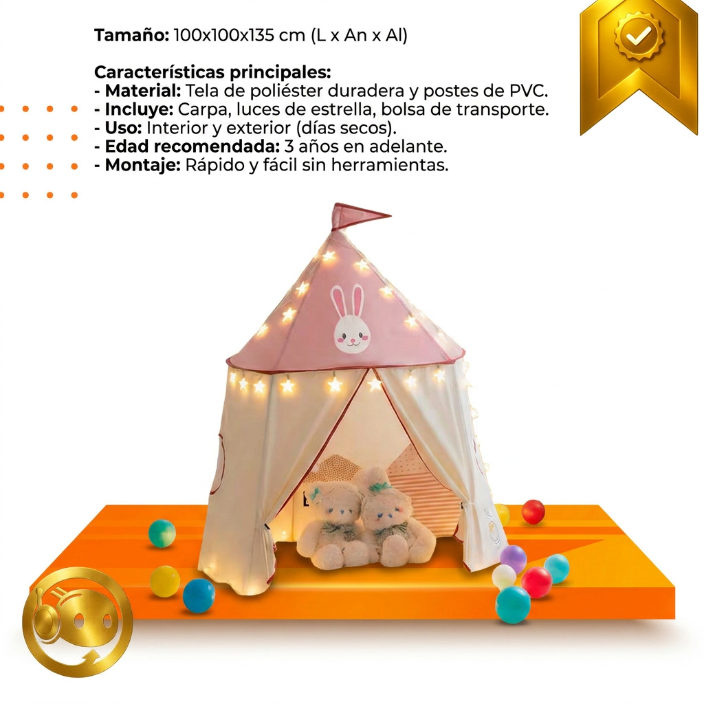 CARPA CASTILLO CON LUCES LED