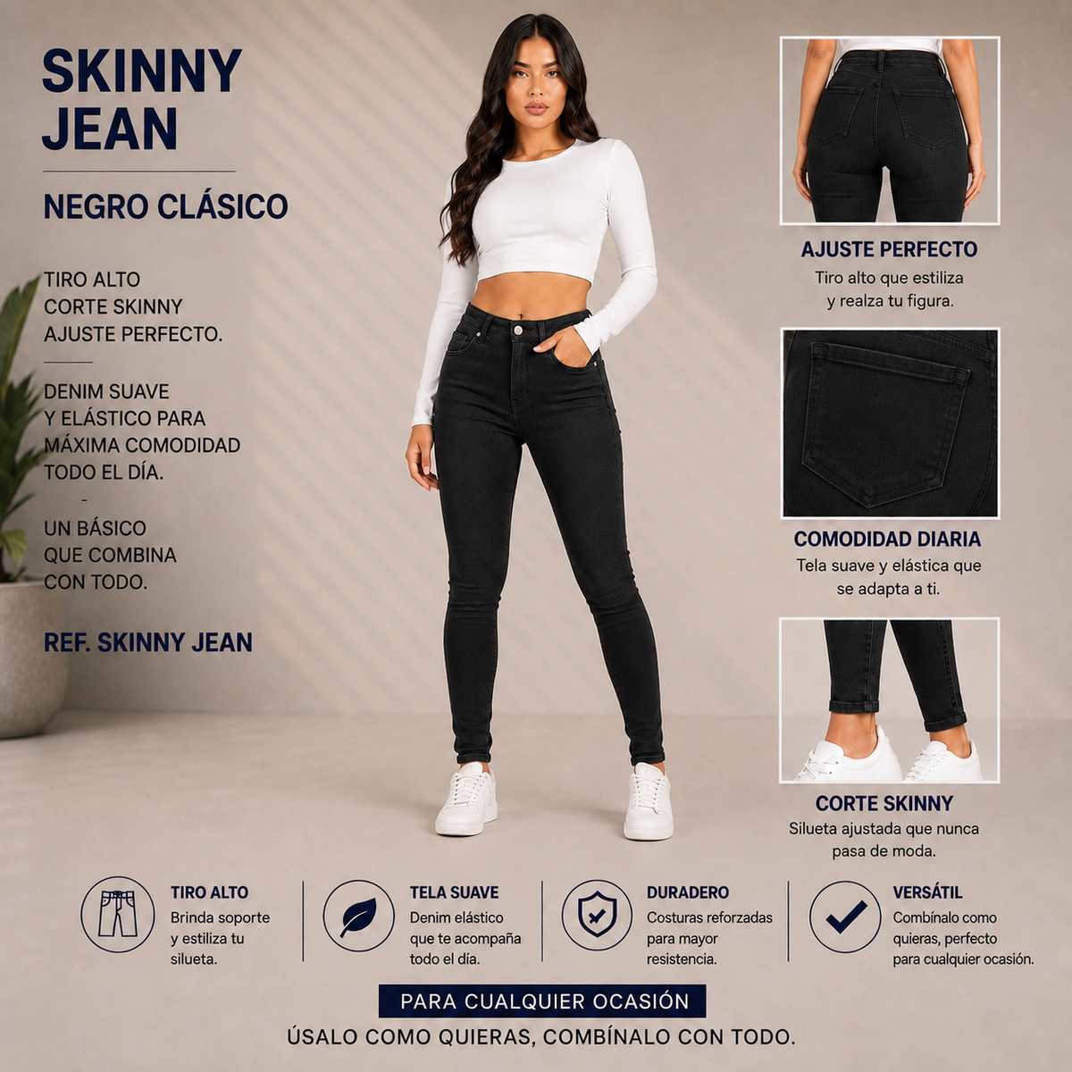 JEAN PARA DAMA SKINNY CLÁSICO REF. 101-1