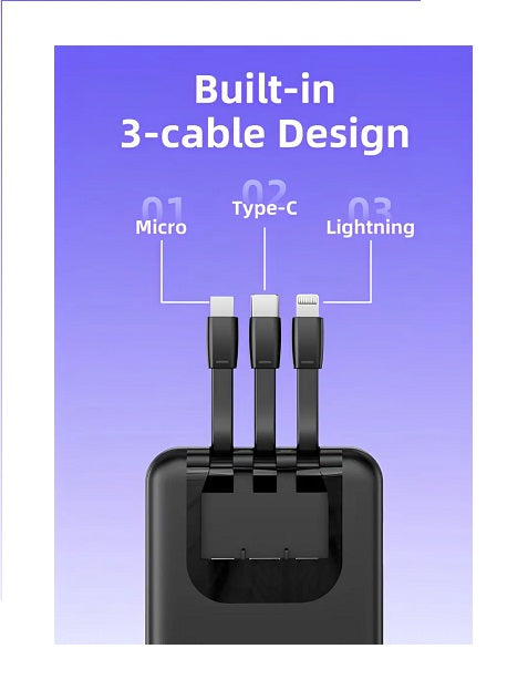 POWER BANK 10000 mAh CABLES INTEGRADOS