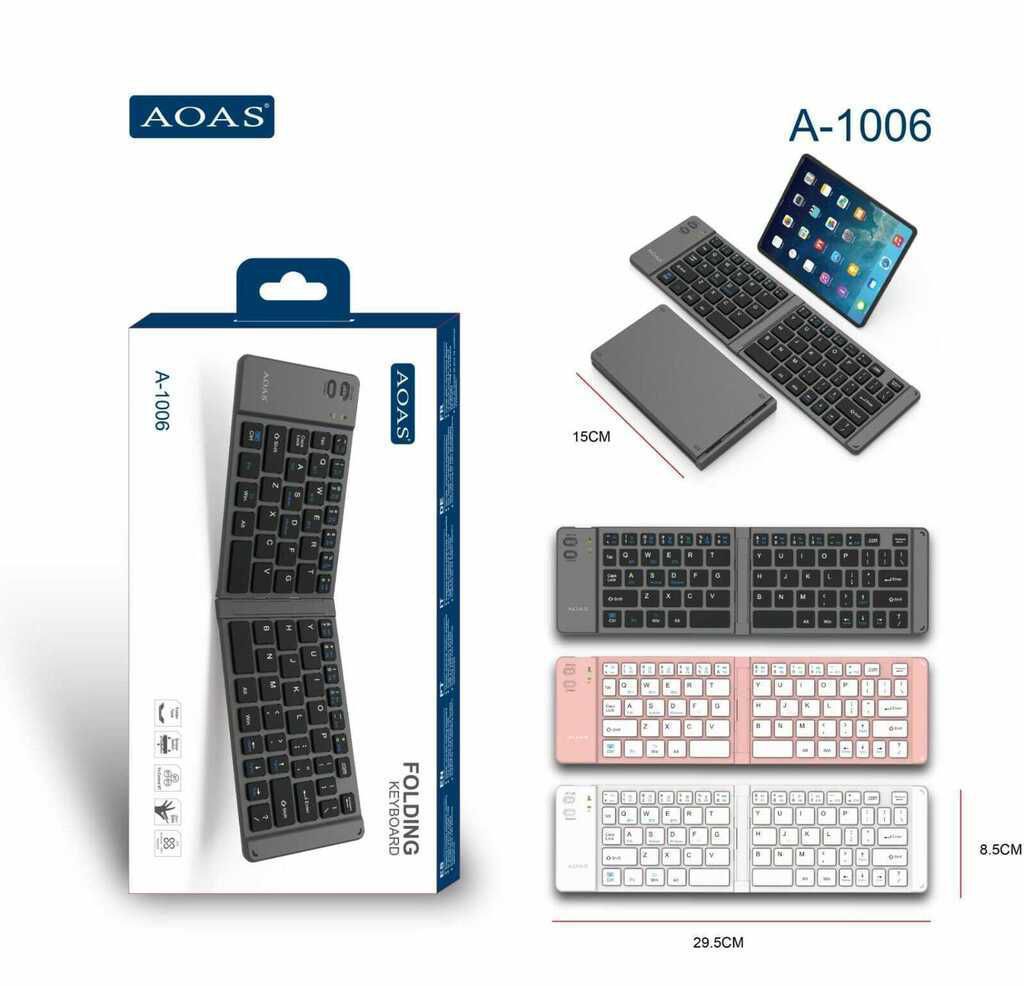 TECLADO INALÁMBRICO PLEGABLE A-1006