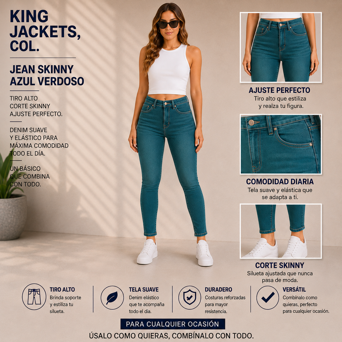 JEAN PARA DAMA SKINNY CLÁSICO REF. 101-1